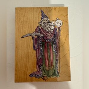 Stamps Happen 80091 Wizard Staff Crystal Ball Fantasy Rubber Stamp  4 x 5.5"
